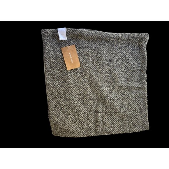 West Elm Boucle Pillow Cover 18x18 NWT Gray Wool Blnd Modern Neutral Cotton Back - Picture 1 of 9